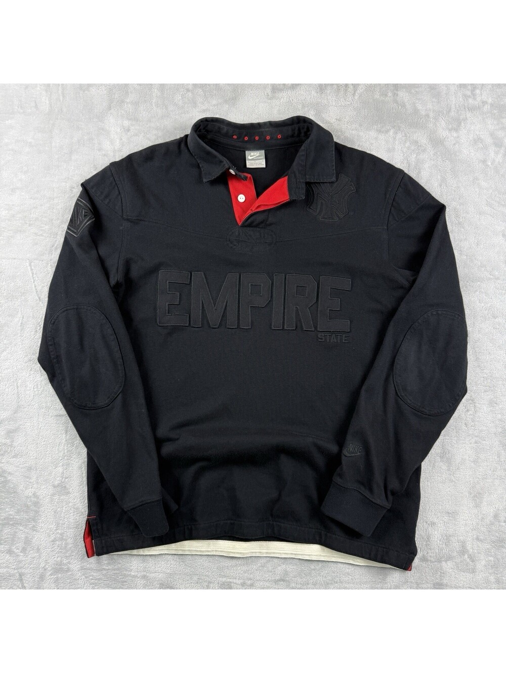 VTG Nike Sportswear New York Yankees Empire State Rugby Shirt Men’s L MLB Rare